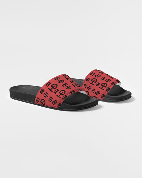 HEED NYC Monogram Coral & Black Women's Slide Sandal